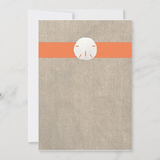 Uitnodiging tot weduwschap met zanddollar - Oranje (Achterkant)