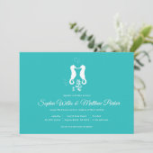 Uitnodiging tot weduwschap op het strand van Turqu (Staand voorkant)