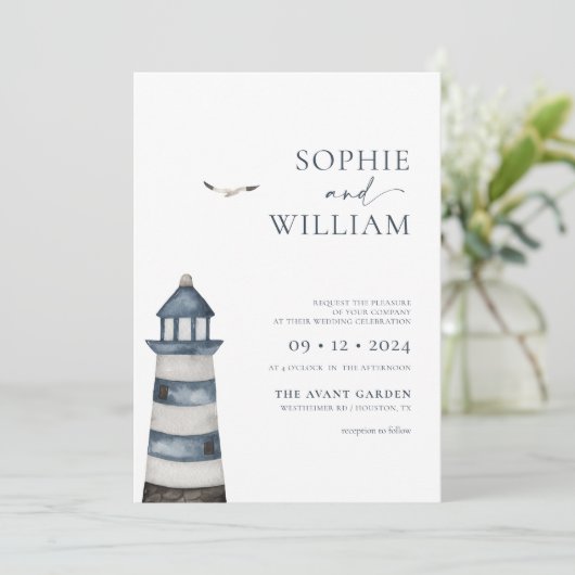 Uitnodiging tot weduwschap op zee (Staand voorkant)