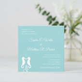 Uitnodiging tot weduwschap op zeezand | Aqua (Staand voorkant)