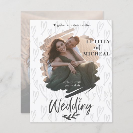 Uitnodiging tot weduwschap over de foto van de pen (Voorkant / Achterkant)