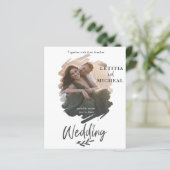 Uitnodiging tot weduwschap over de foto van de pen (Staand voorkant)