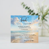 Uitnodiging tot weduwschap over kustWaterverf (Staand voorkant)