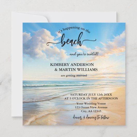 Uitnodiging tot weduwschap over kustWaterverf (Voorkant)