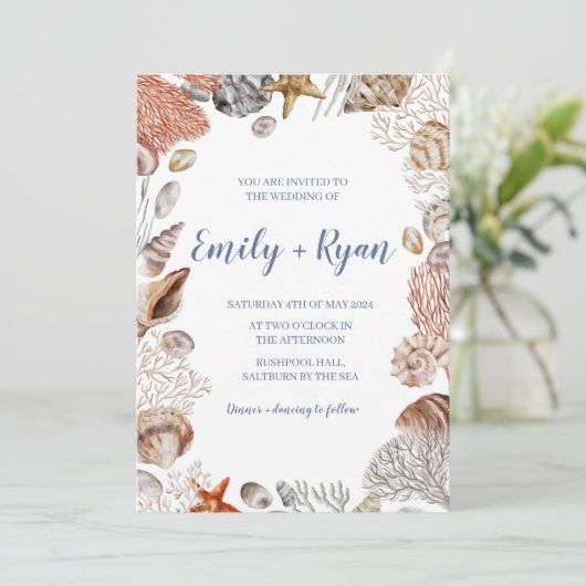 Uitnodiging tot weduwschap over kustzeekust (Staand voorkant)