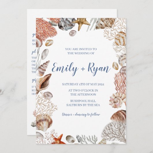 Uitnodiging tot weduwschap over kustzeekust (Voorkant / Achterkant)