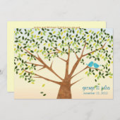 Uitnodiging tot weduwschap over mooie vogelbomen (Voorkant / Achterkant)