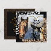 Uitnodiging tot weduwschap over paarden en dieren (Voorkant / Achterkant)