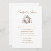 uitnodiging tot weduwschap over Rozen (Voorkant / Achterkant)