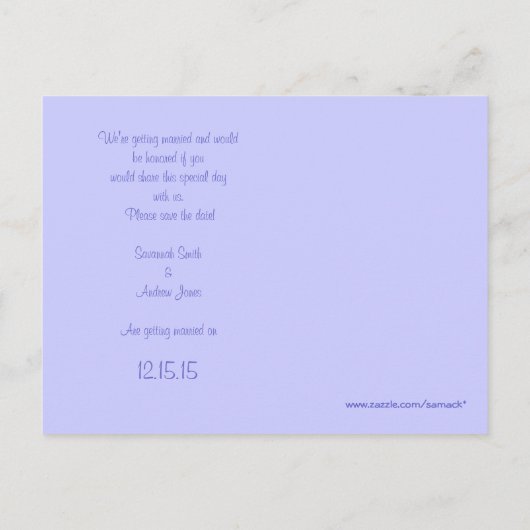  uitnodiging tot weduwschap over Tortelduifjes (Achterkant)