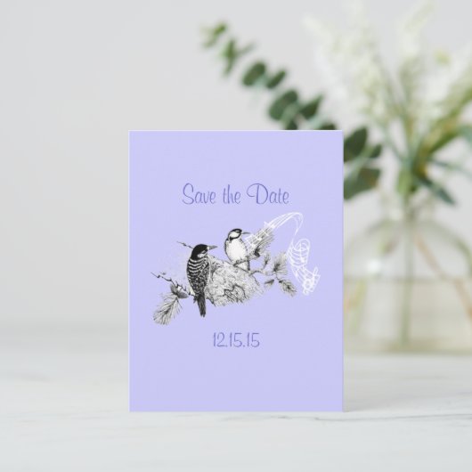  uitnodiging tot weduwschap over Tortelduifjes (Staand voorkant)