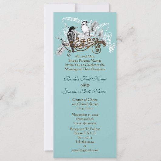  uitnodiging tot weduwschap over Tortelduifjes (Voorkant)