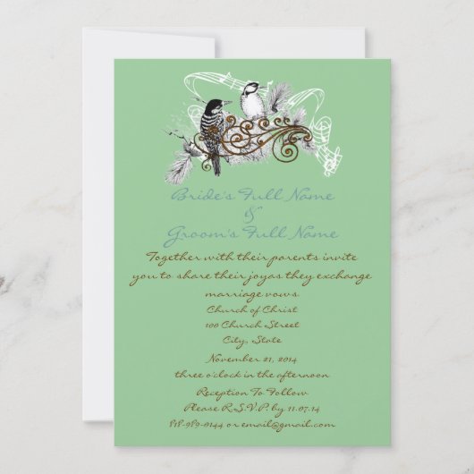  uitnodiging tot weduwschap over Tortelduifjes (Voorkant)