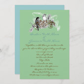  uitnodiging tot weduwschap over Tortelduifjes (Voorkant / Achterkant)