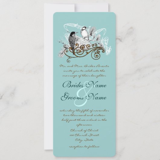  uitnodiging tot weduwschap over Tortelduifjes (Voorkant)