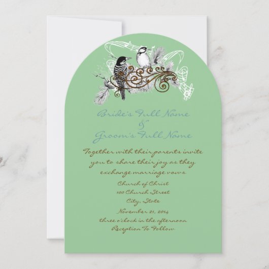 uitnodiging tot weduwschap over Tortelduifjes (Voorkant)