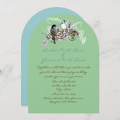 uitnodiging tot weduwschap over Tortelduifjes (Voorkant / Achterkant)