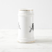 uitnodiging tot weduwschap over Tortelduifjes Bierpul (Center)