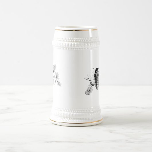 uitnodiging tot weduwschap over Tortelduifjes Bierpul (Center)