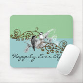 uitnodiging tot weduwschap over Tortelduifjes Muismat (Met muis)