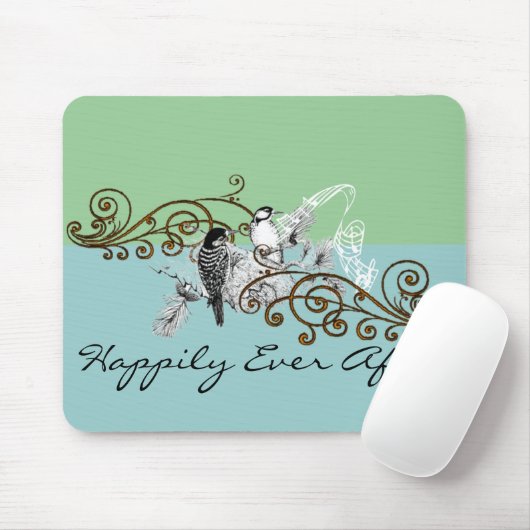 uitnodiging tot weduwschap over Tortelduifjes Muismat (Met muis)