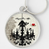 uitnodiging tot weduwschap over Tortelduifjes Sleutelhanger (Voorkant)