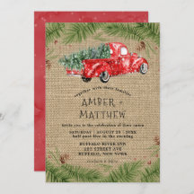 uitnodiging tot weduwschap rond de rode vrachtwag