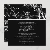 Uitnodiging tot weduwschap rond de zwarte en witte (Voorkant / Achterkant)