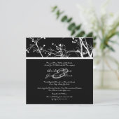 Uitnodiging tot weduwschap rond de zwarte en witte (Staand voorkant)