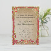 uitnodiging tot weduwschap rond rode rozen (Staand voorkant)