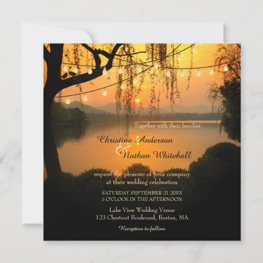 Uitnodiging tot weduwschap rond Sunset Lake Uitzic (Voorkant)