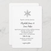 Uitnodiging tot weduwschap Snowflake (Voorkant / Achterkant)