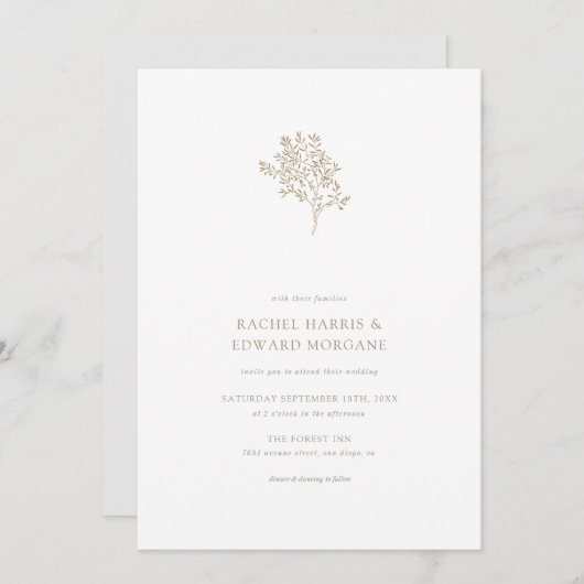 Uitnodiging tot weduwschap tijdens de Olijfbomen | (Voorkant / Achterkant)