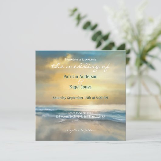 Uitnodiging tot weduwschap tussen artistieke gekle (Staand voorkant)