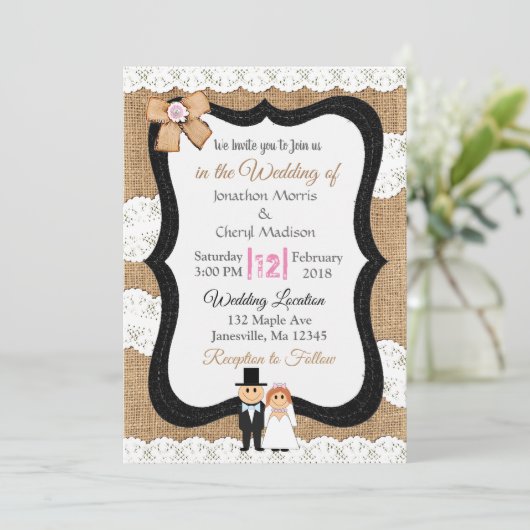 Uitnodiging tot weduwschap tussen beide zijden (Staand voorkant)