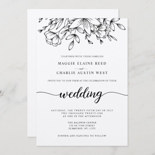 Uitnodiging tot weduwschap tussen bijkantoren (Voorkant / Achterkant)