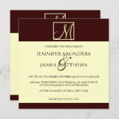 Uitnodiging tot weduwschap tussen crème en Espress (Voorkant / Achterkant)