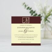 Uitnodiging tot weduwschap tussen crème en Espress (Staand voorkant)