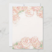 Uitnodiging tot weduwschap tussen crème en roze ro (Achterkant)