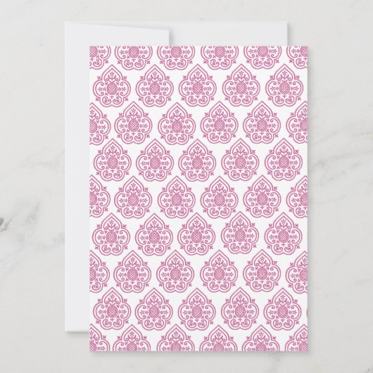 uitnodiging tot weduwschap tussen Damask (roze) (Achterkant)