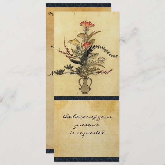  uitnodiging tot weduwschap tussen de Japanse parc (Voorkant / Achterkant)