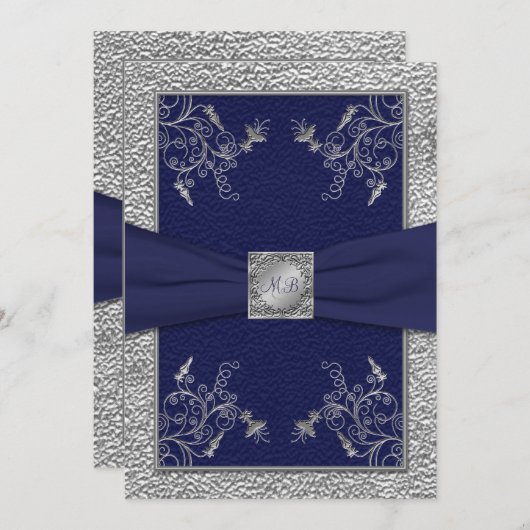 Uitnodiging tot weduwschap tussen de marine en Pew (Voorkant / Achterkant)