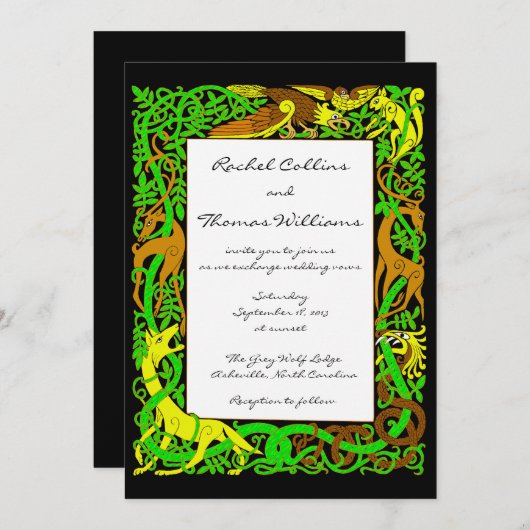 Uitnodiging tot weduwschap tussen Griekse Keltisch (Voorkant / Achterkant)