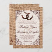 Uitnodiging tot weduwschap tussen Hoefijzer uit de (Voorkant / Achterkant)