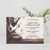 Uitnodiging tot weduwschap tussen Japanse kranen (Staand voorkant)