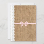 Uitnodiging tot weduwschap tussen Lace en Burlap (Achterkant)