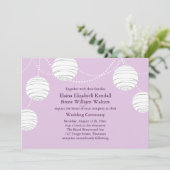 Uitnodiging tot weduwschap tussen lila partijen (Staand voorkant)