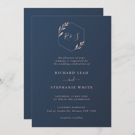 Uitnodiging tot weduwschap tussen marinevaarders e (Voorkant / Achterkant)