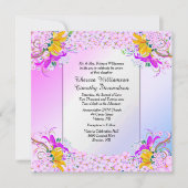 Uitnodiging tot weduwschap tussen mooie Vloertuine (Voorkant)