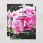Uitnodiging tot weduwschap tussen prachtige roze v (Voorkant / Achterkant)
